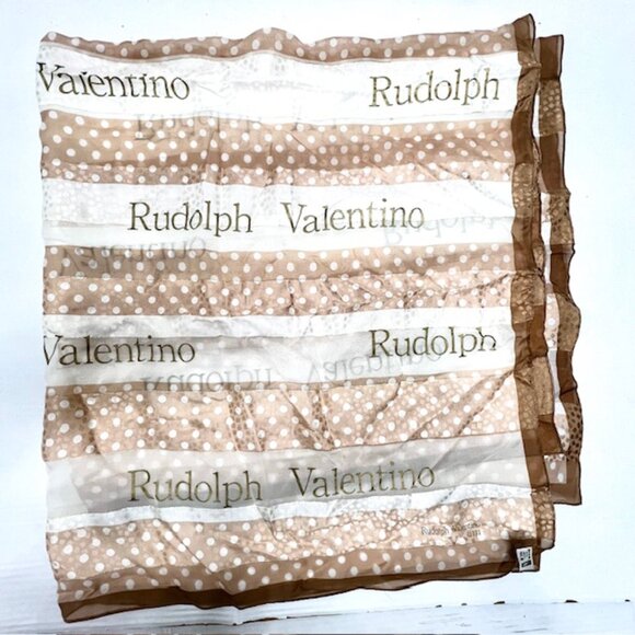Valentino Rudolph 1921 scarf, 100% sheer silk, 38" x40" large full body wrap(35) - Picture 6 of 8